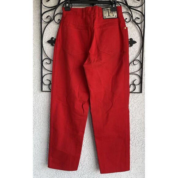 Vintage Escada Straight Leg, High Waisted Jeans - Size 38/ US 8 - Red - Picture 6 of 11